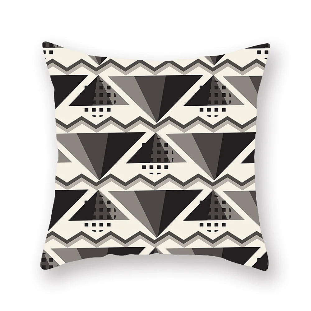 Lychee Black and White Cushion Cover Printed Sofa Decorative Cushion Case Home Sofa Throw Pillow Case - Цвет: 10