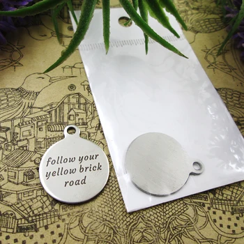 

20pcs--"Follow Your Yellow Brick Road"stainless steel charms 5 styles for choosing DIY Charms for necklace bracelet