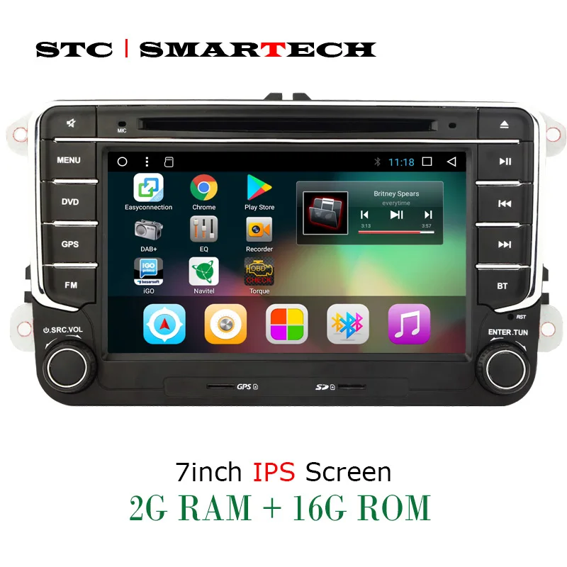 Дешево SMARTECH 2din 2G ram Android автомобильный мультимедийный плеер Автомобильная стерео радио система для VW Volkswagen Passat POLO GOLF Jetta с CAN BUS