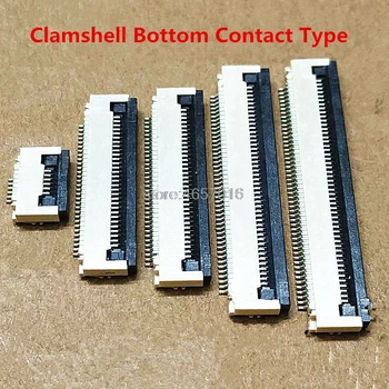 

10Pcs FPC Connector socket FFC 0.5MM Clamshell Bottom Contact Type 4P 6P 8P 10P 12P 14P 18P 20P 22P 24P 30P 32P 36P 40P 50P 60P