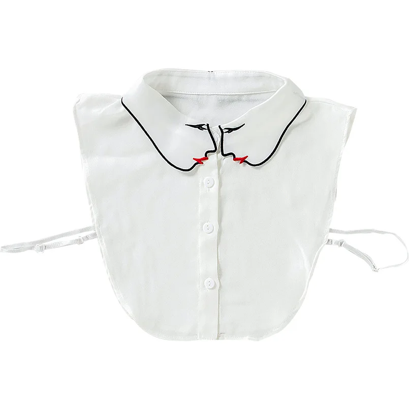 Женская блузка со съемным воротником и вышивкой для девушек, аксессуары для женской одежды, имитация воротника W176