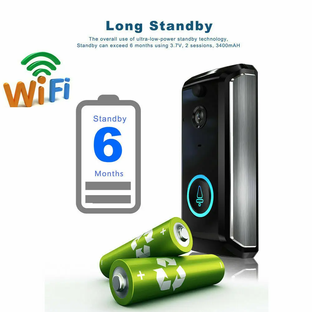 

Wireless WIFI HD Smart Doorbell Video Camera Ring IR Night Vision Home Security