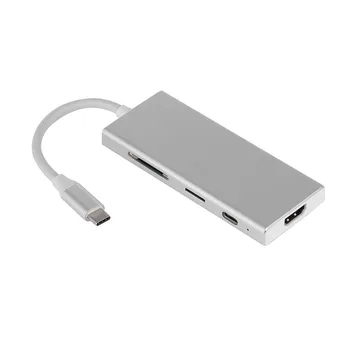 

USB C Type C 7in1 Hub Adapter 3 USB 3.0 Ports To HDMI Output SD TF Card Reader Hub support SD/D Card Reader for USB C Devices#35