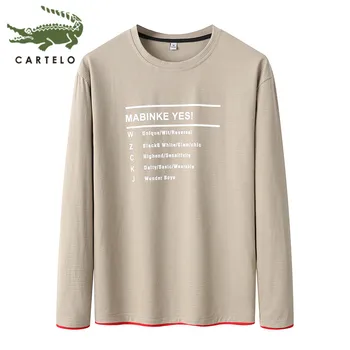 

CARTELO men's clothing spring new breathable letter printing color matching round neck men's casual T-shirt