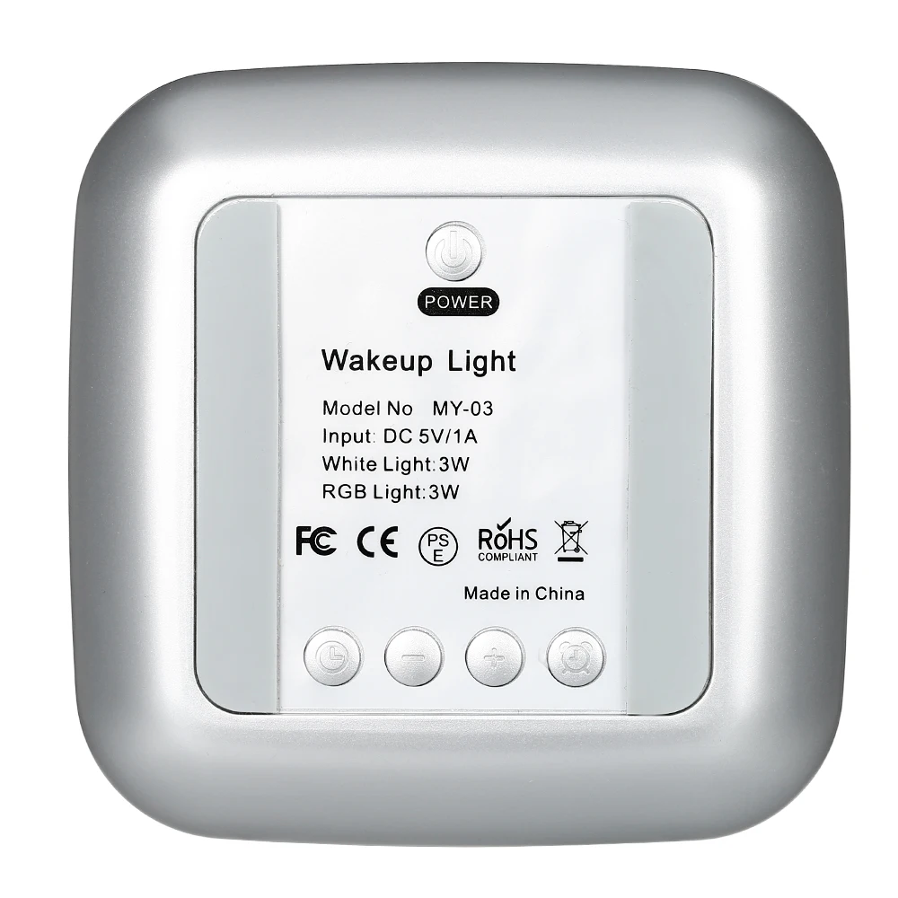 Simulation Digital Clock USB Rechargeable LED Wake Up Light Alarm Clock Sunrise Alarm Clock Colorful Night Light 18650 Battery