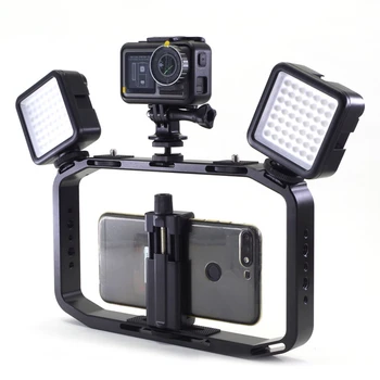 

Smartphone Rig Hand Grip Filmmaking Case Cage Phone Video Stabilizer Tripod Mount Holder for iPhone Huawei GoPro Canon