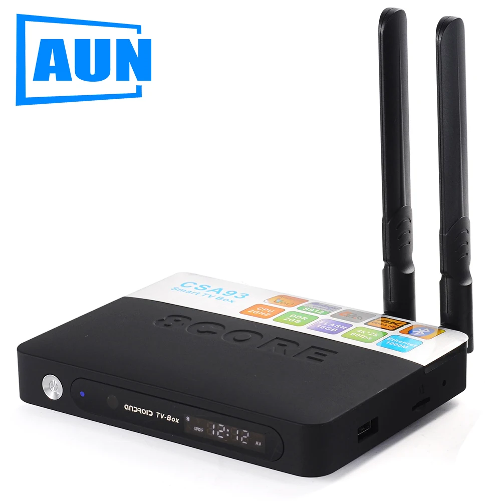 

AUN CSA93 TV BOX, Amlogic S912 64bit Octa-core 3GB+32GB, 2.4/5G WIFI BT4.0 1000M 4K Set top box media video player
