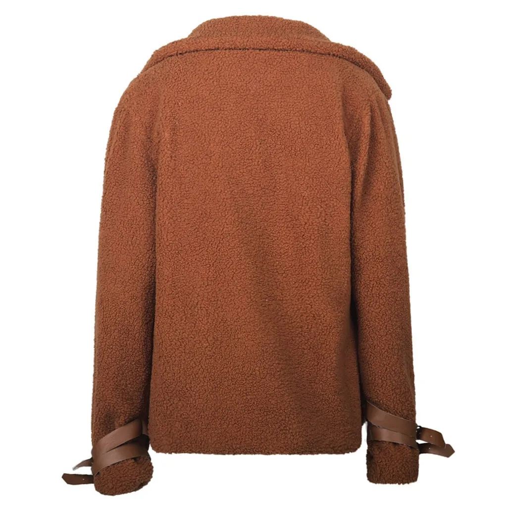 Jaycosin Fashion Women Casual Fleece Winter Warm Jacket Coat Stylish Long Sleeve Comfortable Soft Short Overcoat Outercoat 26#4