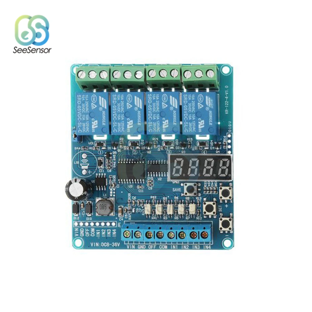 

DC 8V To 36V 12V 24V Industrial Grade 4 Channel Multi-function Relay Module Wide Voltage