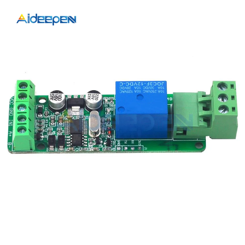 1 шт. Modbus-Rtu 1 канал 12 В релейный модуль переключатель вход/выход RS485/ttl связь