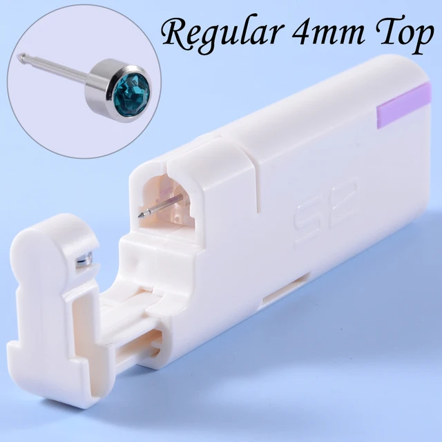 2PCS Ear Nail Gun Disposable Aseptic Household Ear Piercing Gun Portable Ear Piercing Gun Group Sterilized Ear Piercing Unit Pair Silver Blue