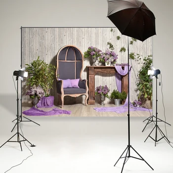 

BEIPOTO Spring lilac flowers interior background photography backdrop photo studio Girl portrait portrets armchair poster B-924