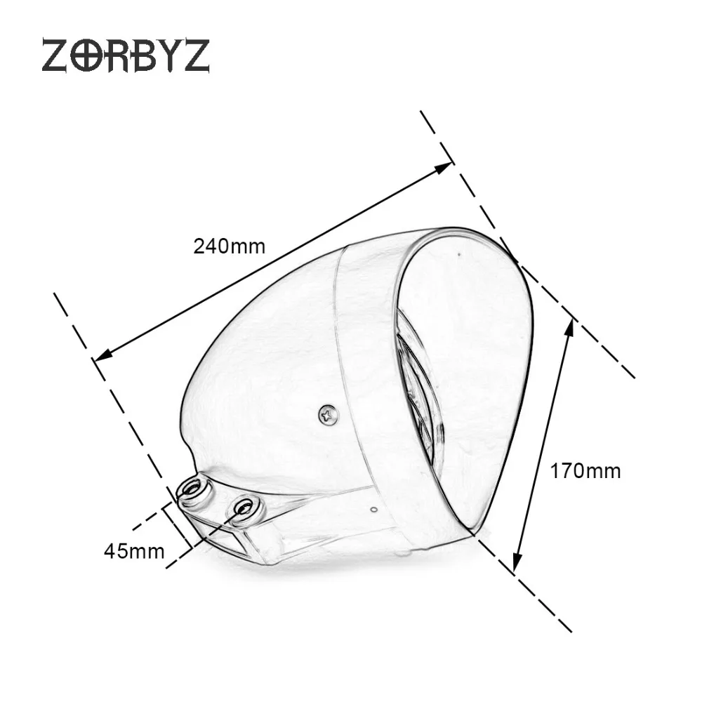 ZORBYZ мотоцикл 6," Хром ABS Пуля Передний светильник головной светильник подходит для Harley cruise Honda Steed Shadow