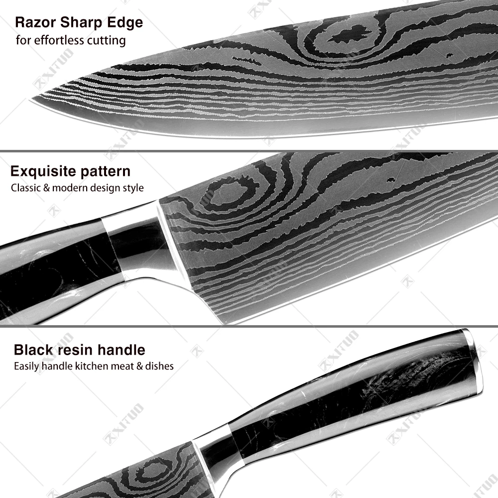 [ 50%OFF ] カット無し切手シート　キリギスタン cbj_s201_er XITUO kitchen knives 1-9 Pcs Set Chef knives Laser Damascus