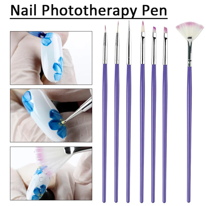 Nail Art Liner Brush Set 7 Pcs Professional Nail Painting Drawing