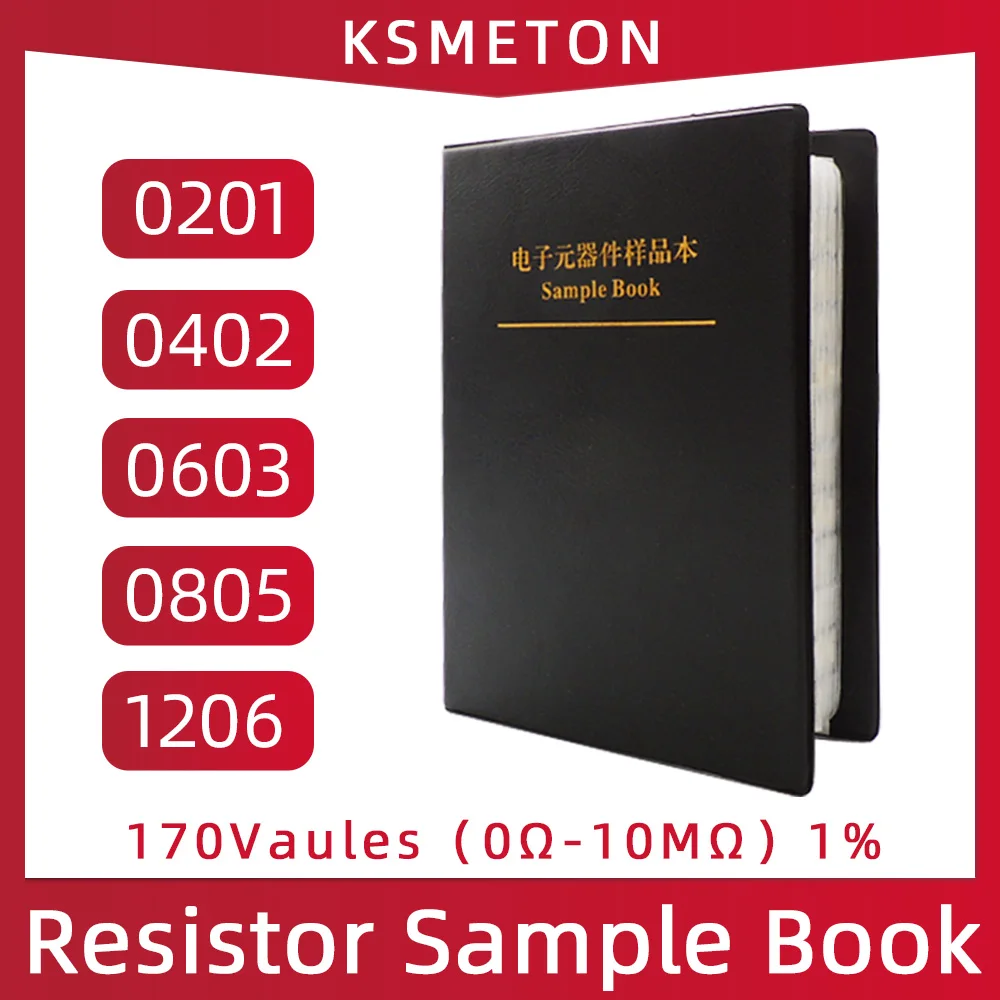 Smd Resistor Smd Book Resistor Kit 0805 0201 0402 0603 1206 1% Resistor set Assortment Kit DIY 170/400 Values Sample Book FR-07 0&Omega;-10M&Omega; smd resistor smd chip resistor smd component sample book