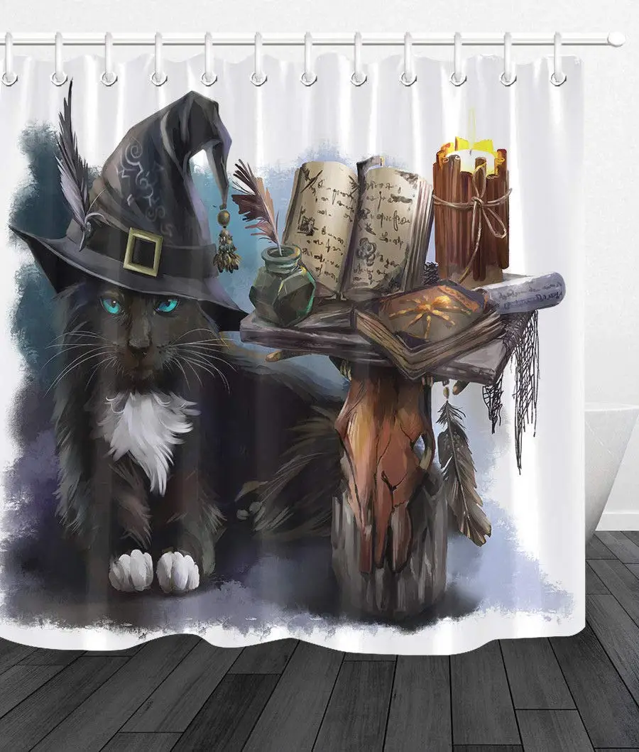 HalloweenWitchBlackCatShowerCurtain3DHDPrinting.jpg