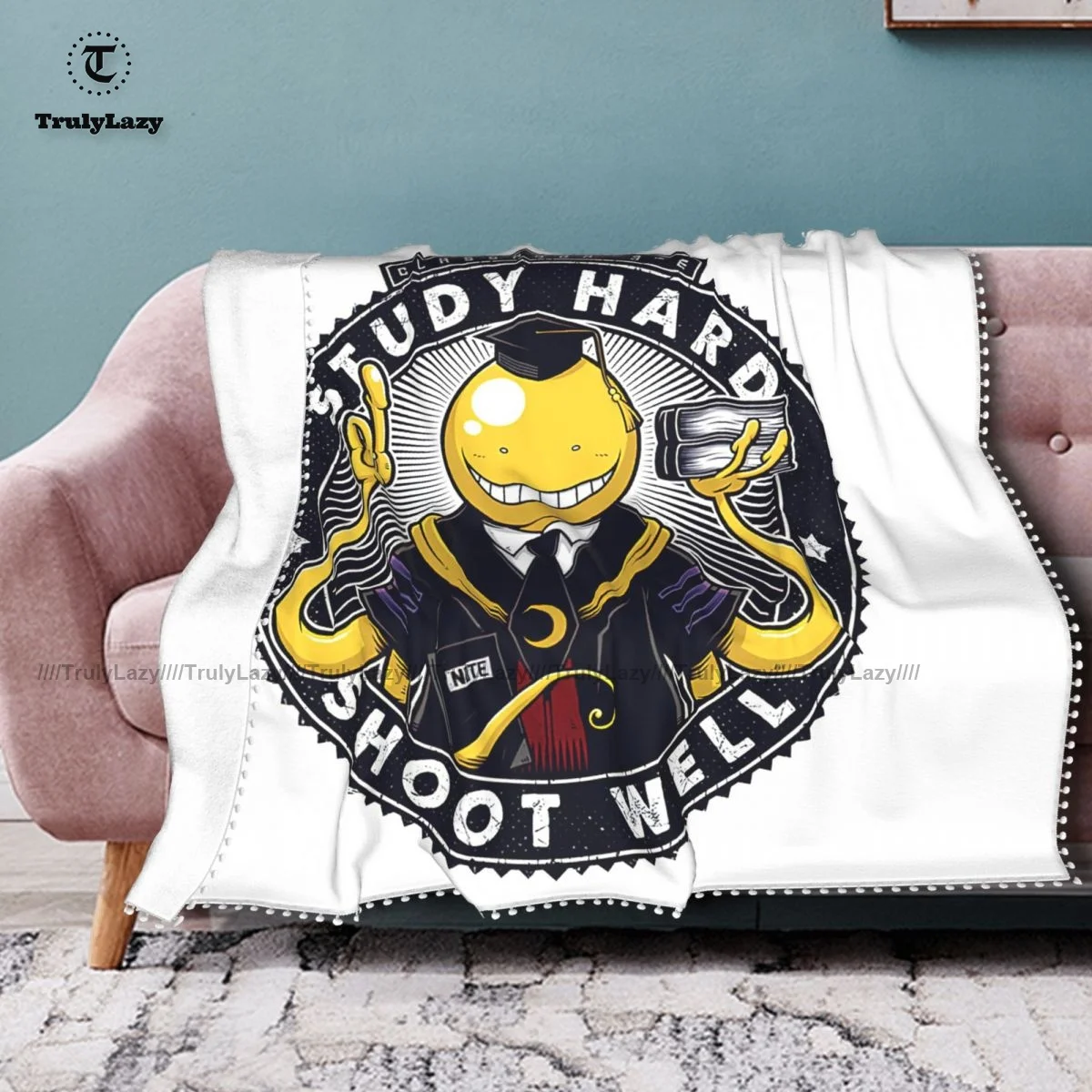 Одеяло Koro Sensei флисовое летнее одеяло с помпоном мягкое Дешевое декоративное