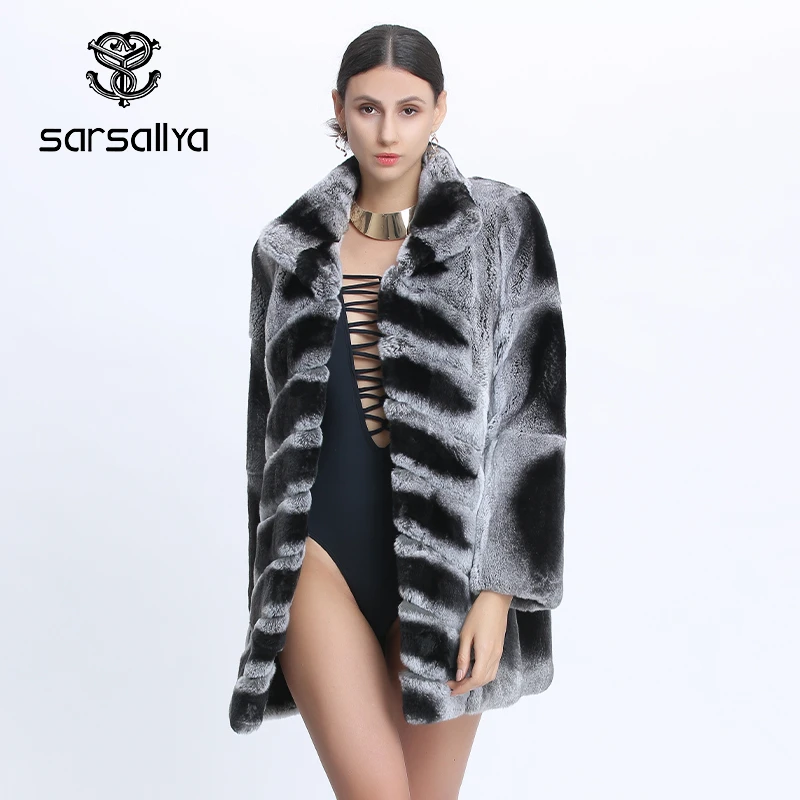 Пальто с кроличьим мехом женские куртки натуральным зимняя теплая верхняя