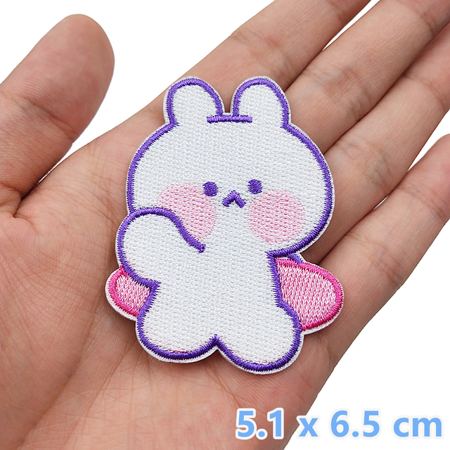 Cartoon Rabbit Embroidery Patches Self-adhesive For Clothing Handmade DIY Stickers Badge Backpack T-shirt Appliques