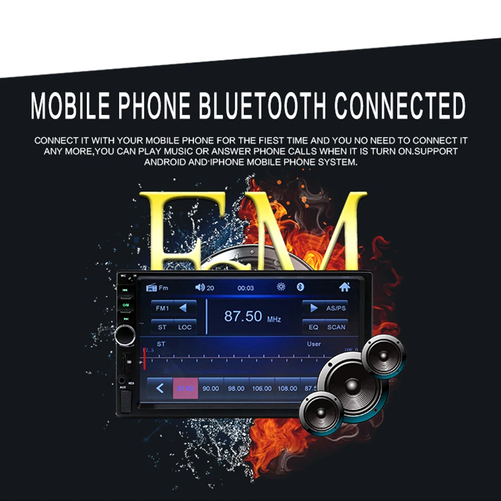 2 din стерео " HD Автомобильный Радио Bluetooth FM аудио MP5 плеер 2din Авторадио Поддержка камеры заднего вида 7018B радио автомобиля
