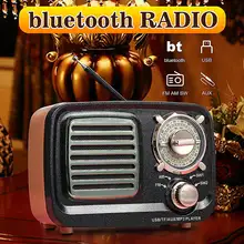 Bluetooth портативный Ретро Радио бас динамик FM AM SW плеер портативная карта мини FM AM SW USB AUX TF карта MP3 мультимедиа классическая