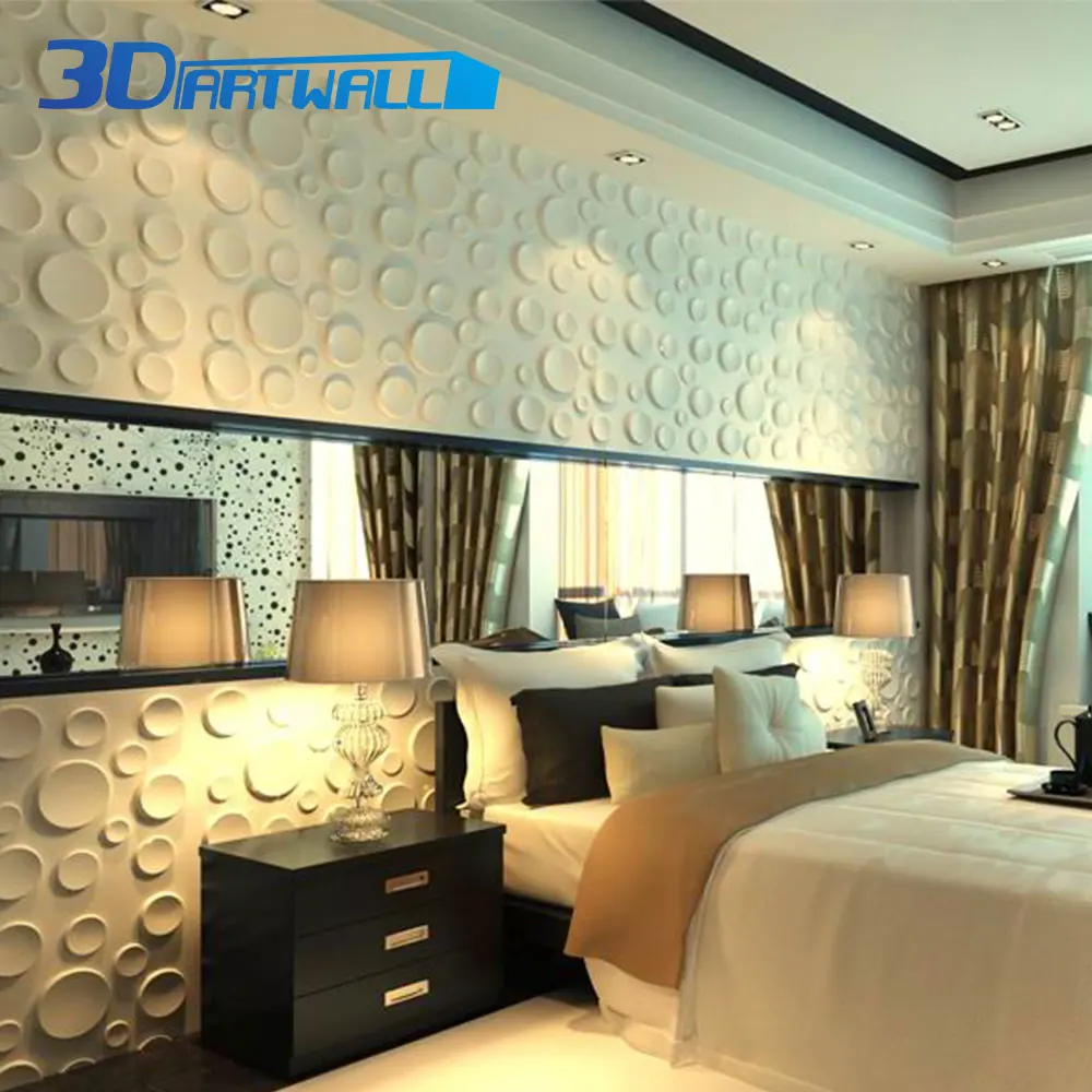 3DARTWALL ПВХ декоративные 3D стеновые панели геометрический круглый дизайн упаковка из 12 плитки покрытия 32 кв. Футов 19," x 19,7" в матовом белом цвете