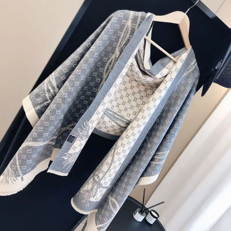 

2019 New Hijab Winter Woman Korean Double-sided Letter Office Air Conditioning Shawl Imitated Cashmere Hundred-set Warm Cape