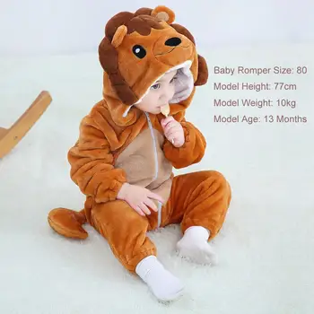 

Newborn Cartoon Rompers Infant Cosplay Panda Lion Sleepwear Clothes Hooded Pyjamas Baby Girls Jumpsuit Stitch Toddler Costumes