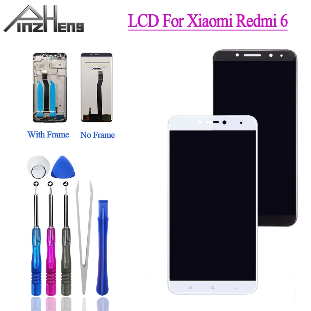 ЖК-дисплей PINZHENG для Xiaomi Redmi 6 сенсорный экран замена с дигитайзером в сборе рамкой