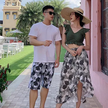 

Swimwear For Women Separate Beach Woman Clothes Women's Swimsuit With Push Up Rashguard Couples Sexy Print Swimsuits Skirt