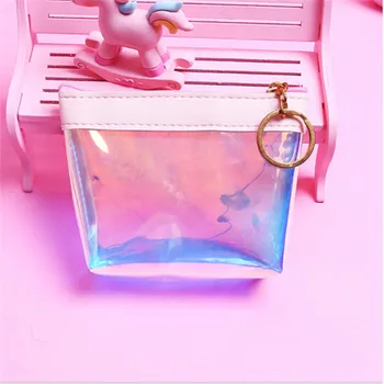 

Women Laser Mini Purses Holder Case Fashion Jelly Transparent Coin Purse Soft New Girls Cute Small Money Bag Ladies Change Bag