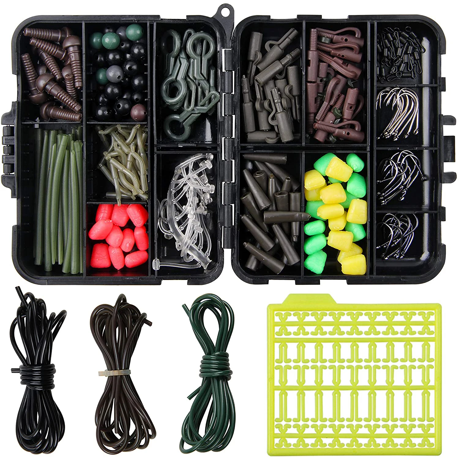 

265 Pcs Carp Fishing Tackle Includes Carp Fishing Swivels, Snap , Tubes, Hooks, Leader Rigs Boilie Stop Fishing Tackle 2020