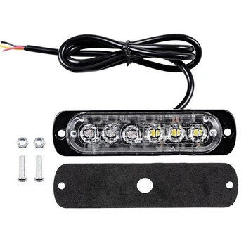 

6-LED Hazard Warning Lights Car Trucks Beacon Flash Strobe Bar Lamps 12V-24V 18W
