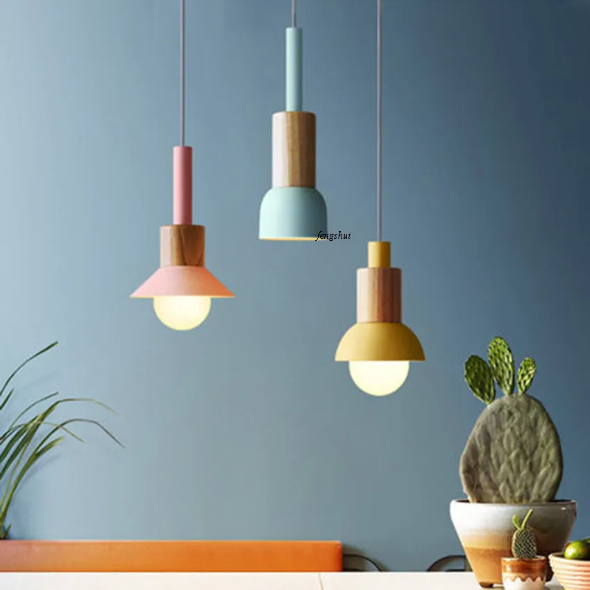 

Nordic LED Macaron Bedside Luminaire Postmodern Bar Counter Living Room Restaurant Bedroom Loft Aisle Bar Decor Light Fixtures