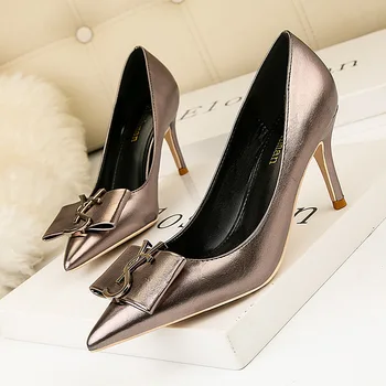 

2020 Women Shoes Pointed Toe Pumps High Heels Boat Shoes Shadow Wedding Shoes
