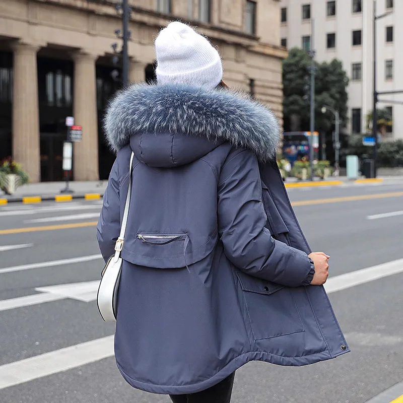 Hapedy Fashionable Warm Liner Down Parkas Coat Winter Jacket Women Warm Slim With Fur Collar Parka 2022 New - Parkas AliExpress