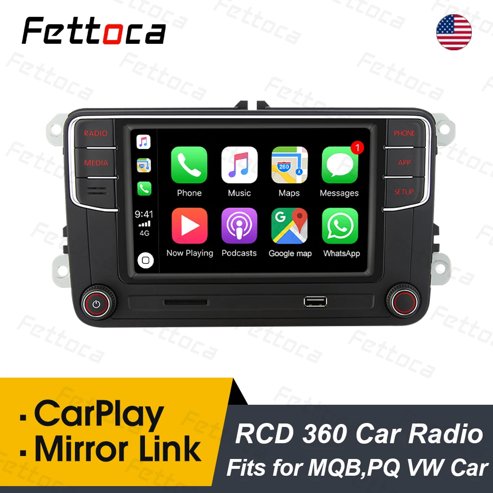 

Carplay автомобильный радиоприемник RCD360 автомобиль MIB Stereo RCD360, мультимедийный Головной блок для VW Golf 5 6 Jetta Mk5 MK6 Passat B6 B7 CC EOS Bettle T5