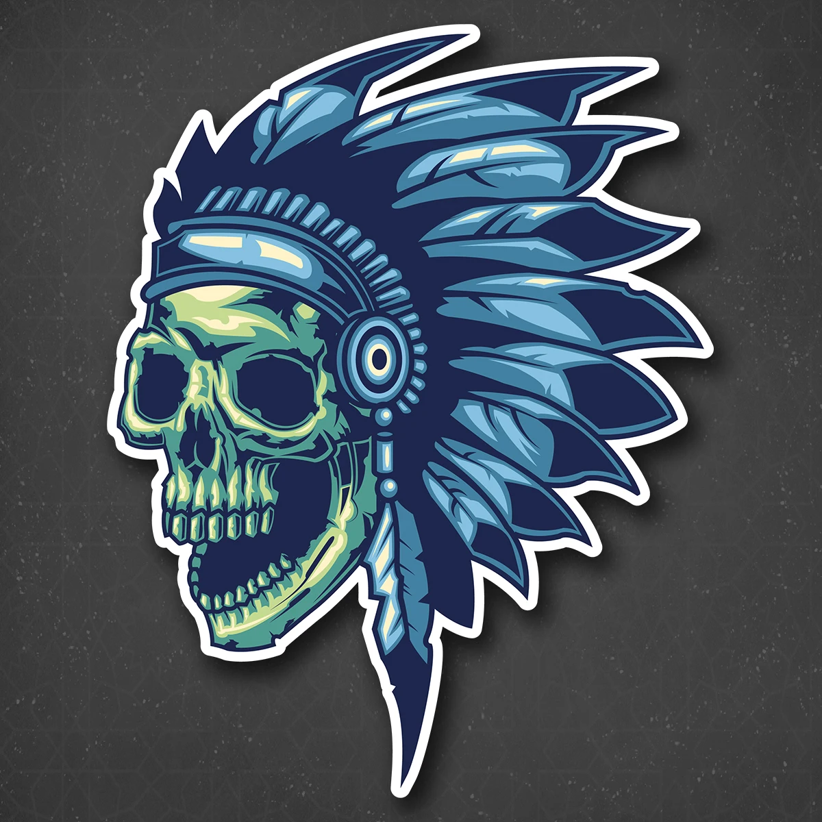 Sticker on the car &quotskull of Indian&quot 18x24 cm | Автомобили и мотоциклы