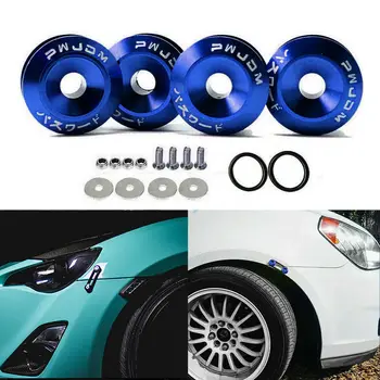 

Universal Blue Red Yellow Black Chrome Quick Release Fasteners For Front Rear Bumpers Surrounds Reinforcement Ring JDM