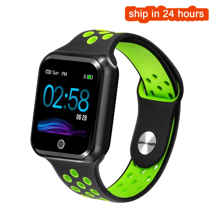Умный Фитнес-браслет S226 измерение артериального давления монитор сердечного ритма умные часы цветной экран браслет для Android IOS - Цвет: Green color