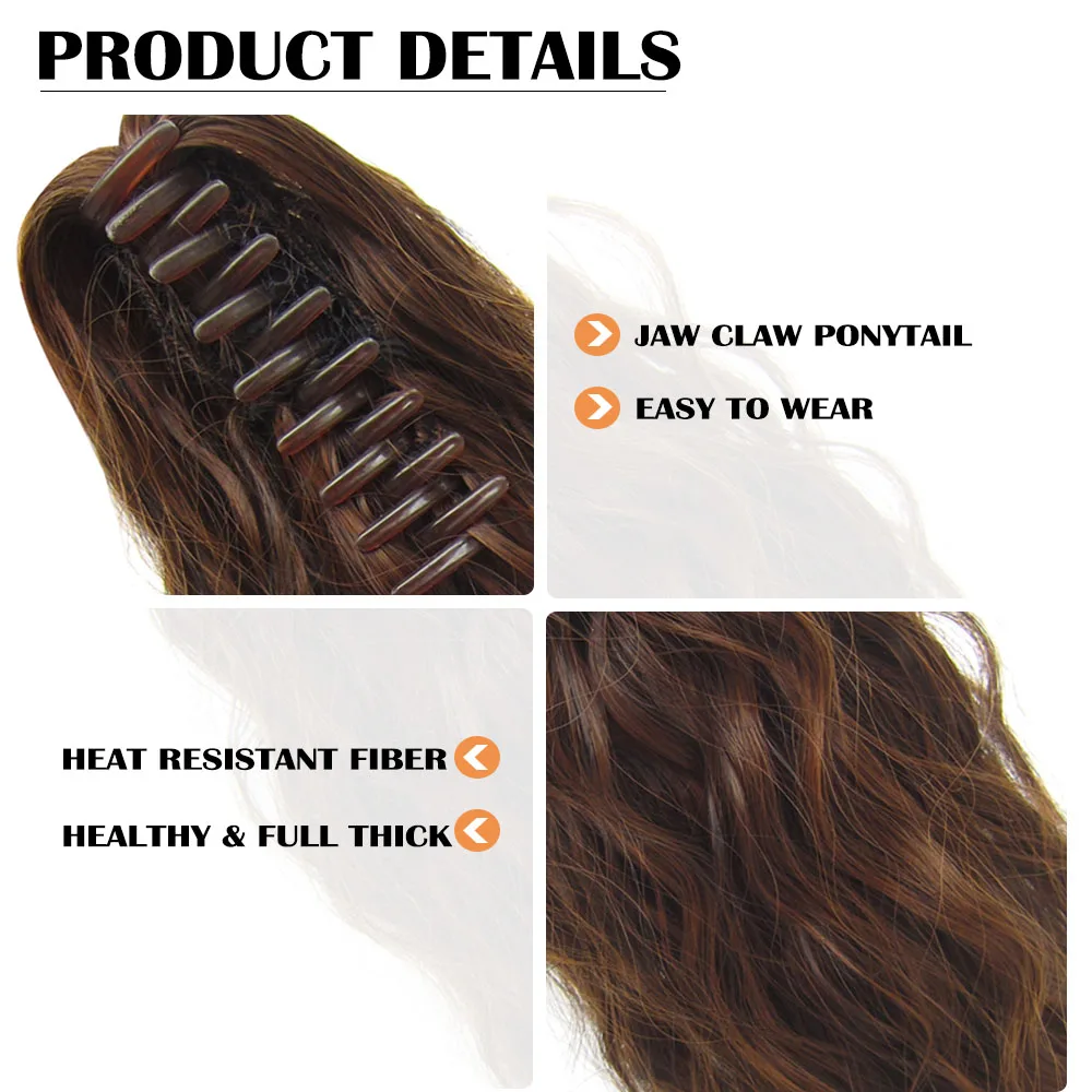 Fake Hair Extensions Claw Jaw Ponytail Extension Long Kinky Curly Synthetic Hair Ponytails Extensions for Black Women