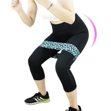 Леопардовый принт полиэстер хип сопротивление полосы латексные петли попа ноги эластичные полосы для мужчин и женщин ноги бедра тренировки приседания упражнения
