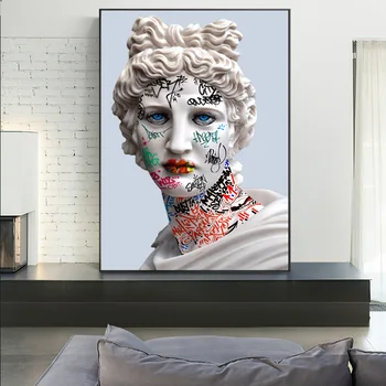 

Apollo Sculpture Graffiti Street Art Canvas Painting Poster And Prints Wall Art Statue Picture For Living Room Home Decoration