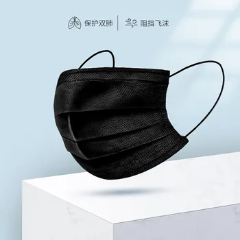 

4-Layer Anti Dust Masks Breathable Earloop Face Mask Comfortable Sanitary Black Mouth Mask
