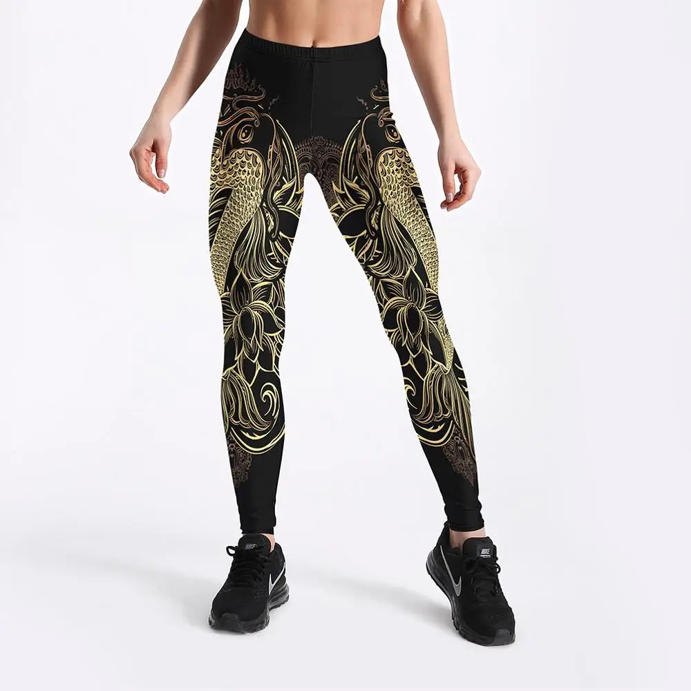 Новинка, Леггинсы для йоги с 3d принтом, эластичные штаны для йоги, женские спортивные Леггинсы с высокой талией, штаны для бега и йоги - Цвет: Lgs-4075
