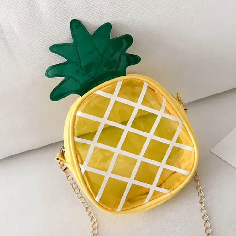 

2019 new JIULIN high-quality creative color matching fruit chain transparent pineapple simple mini shoulder women bags lady bag