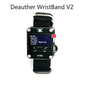 

Smart Watch OLED Display Attack Portable Wristband Development Board Clock Packet Monitor Multi Protection ESP8266 WiFi Deauther
