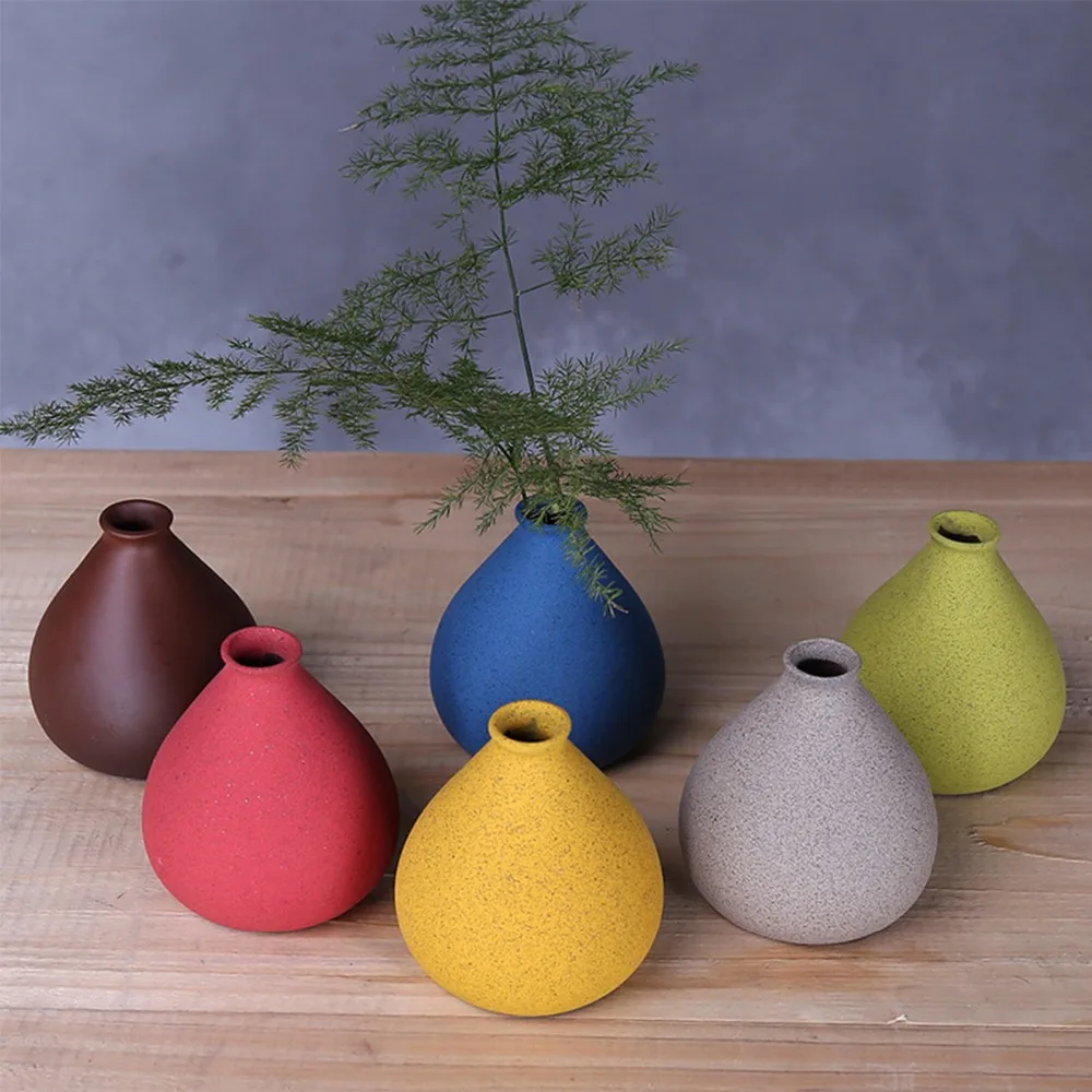 Creative Ceramic Flowers Vase Home Decor Plant Pot Modern Nordic Style Vase Decoration Art Retro Home Garden Craft Ornaments 2