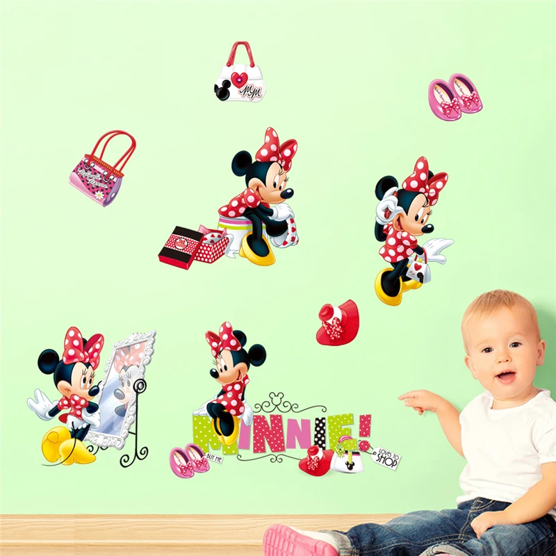 Cartoon Disney Fashion Minnie Wall Stickers For Kids Rooms Girls Party Gifts Home Decor Wall Decals PVC Mural Art Diy Wallpaper Cartoon Disney Fashion Minnie Wall Stickers For Kids Rooms Girls Party Gifts Home Decor Wall Decals PVC Mural Art Diy Wallpaper